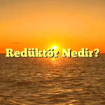 Redüktör Nedir?