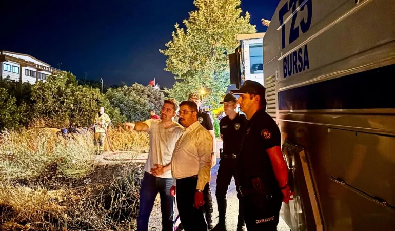 Mudanya Yolu’ndaki yangın kontrol altına alındı! 4 dönüm alan zarar gördü!